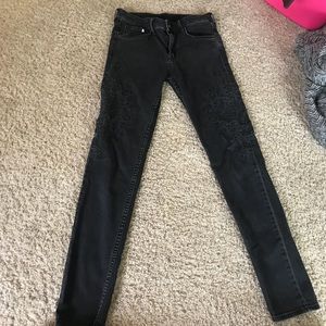 H&M black design jeans